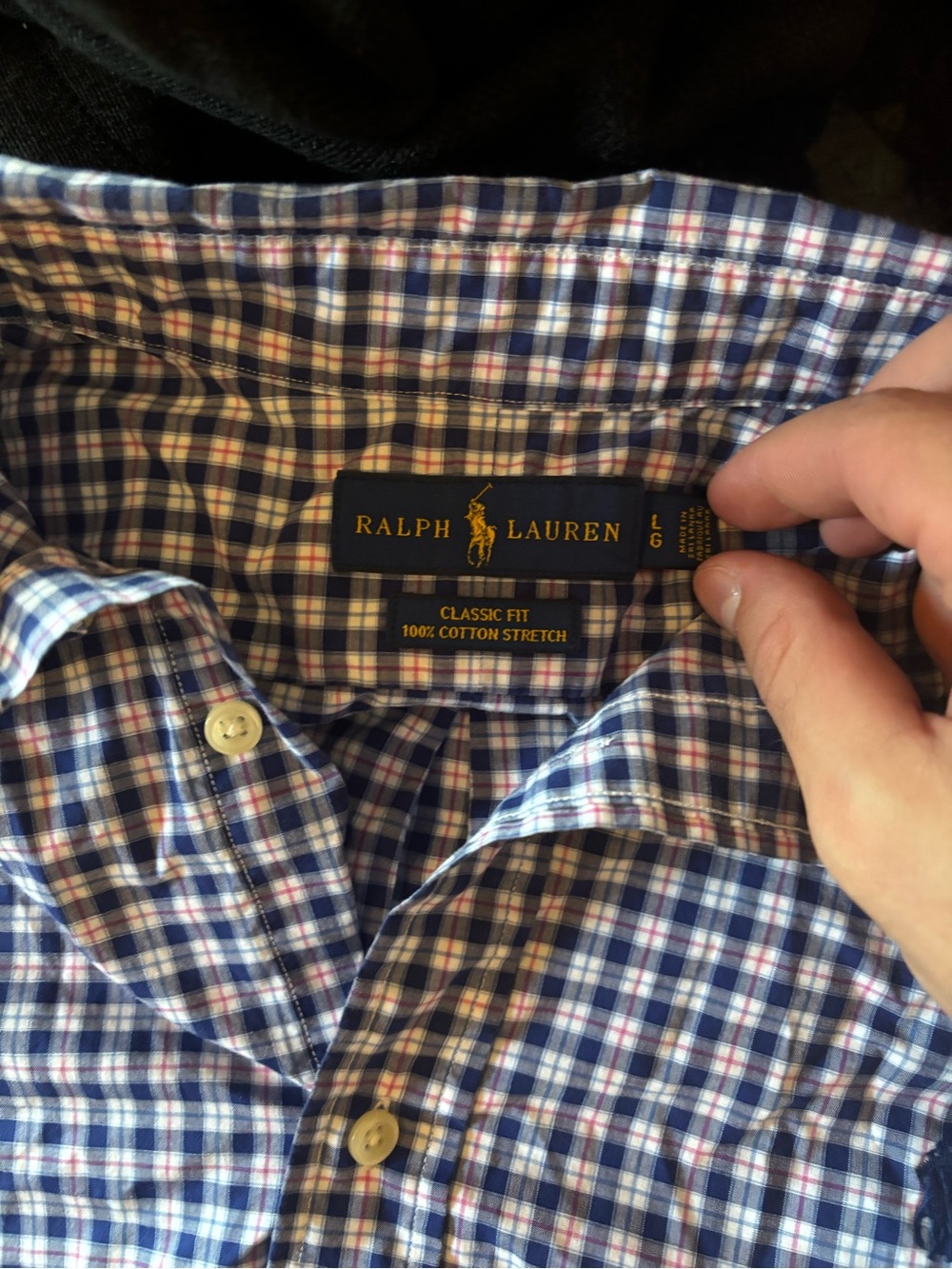 Ralph Lauren Blue, White & Red Plaid Button-Down Shirt